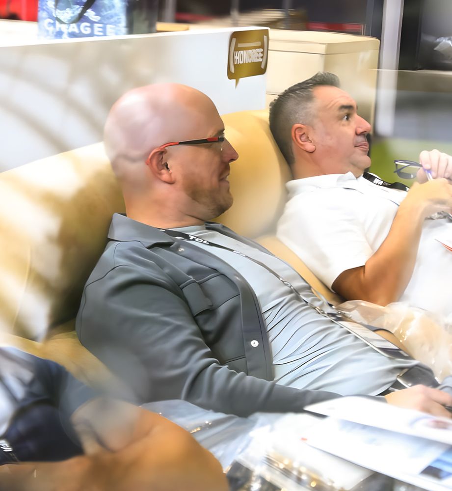 Visitors experiencing products at the show